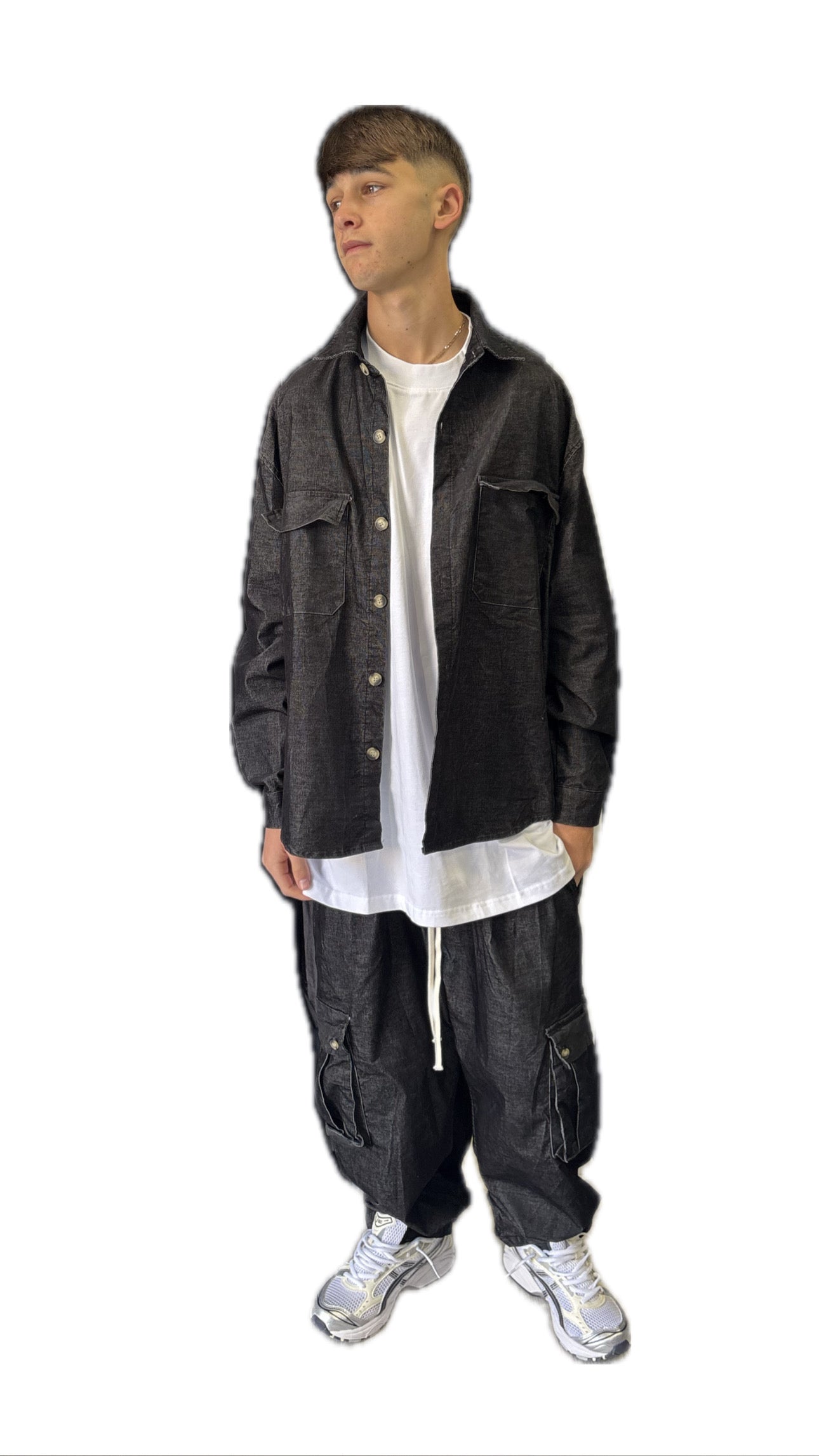 Completo simil jeans nero