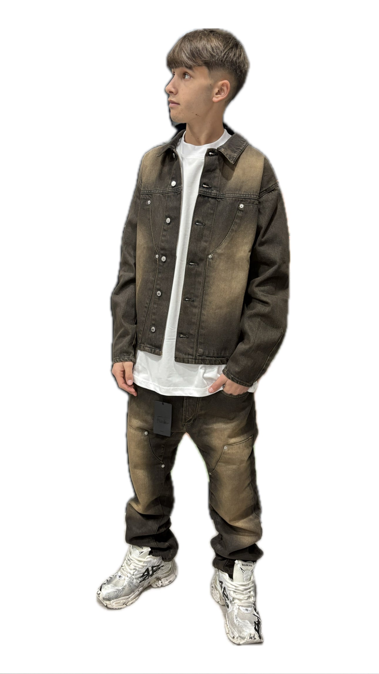 Completo jeans marrone