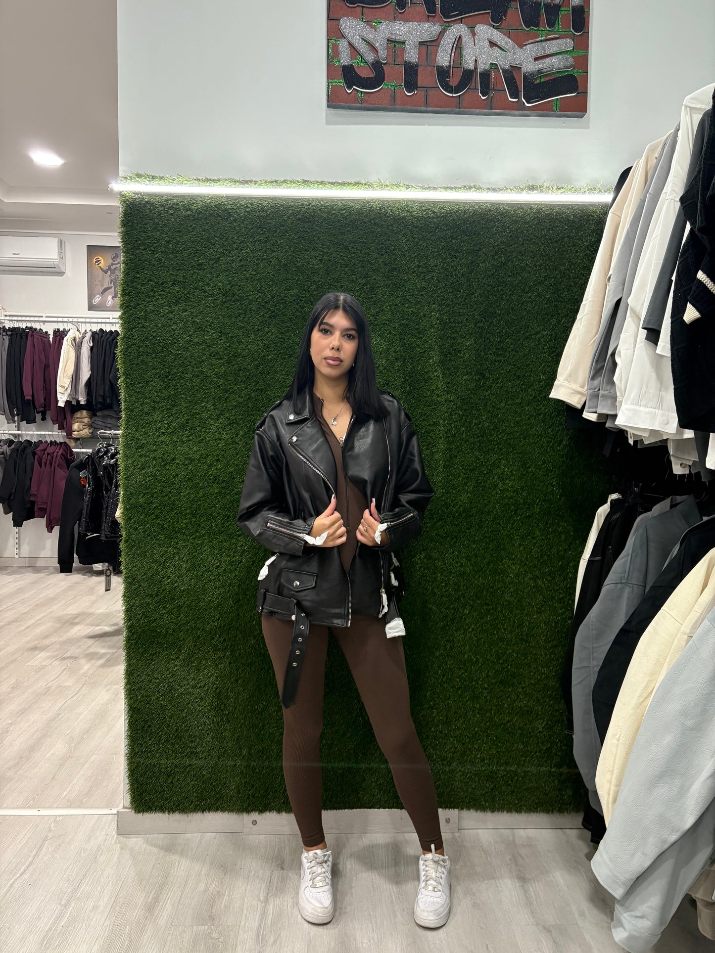 Giacca in ecopelle Over