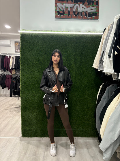 Giacca in ecopelle Over